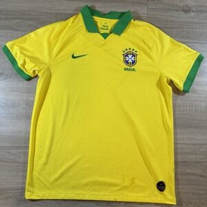 Nike Dri Fit Brazil National Team Football Shirt‎ Soccer Jersey Men's XL READ